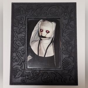 Vintage Creepy Nun Doll Gothic Framed Print  ~ Horror Art 9x7